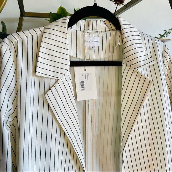 NWT GANT RUGGER Coat (Offwhite Pinstripe) - Picture 4 of 14